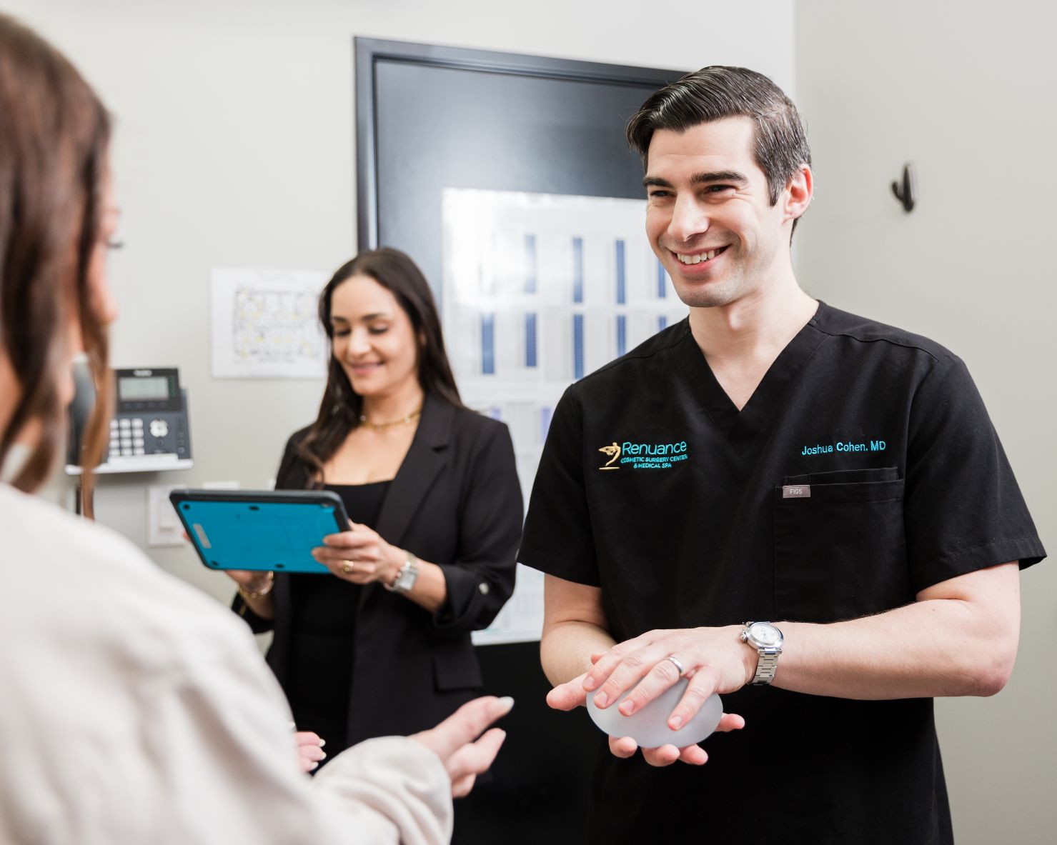 Dr. Cohen with a patient